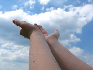 Levantar as mãos para céu